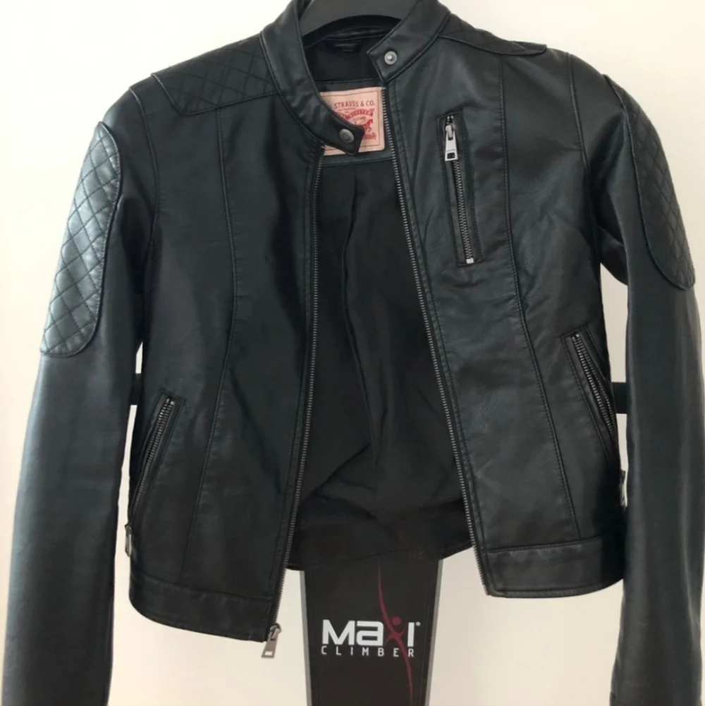 Levi's Quilted Black Faux Leather Biker Jacket - Picture 1 of 3